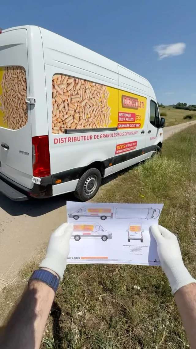 Aujourd’hui c’est covering ! 
Publicité 4 faces pour le beau sprinter de @euro_pellets 🤩

Et si on marquait votre véhicule ? www.cervolant.fr